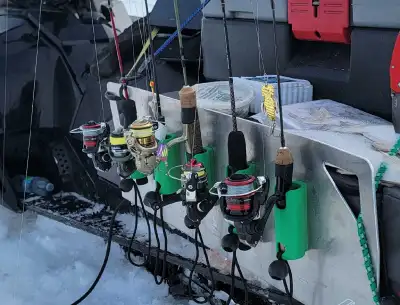 Mini Ice Fishing Rod Holders (Custom Colors) Sold in pairs, View more