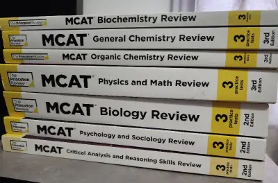 MCAT biology chemistry full set physics math review, View more