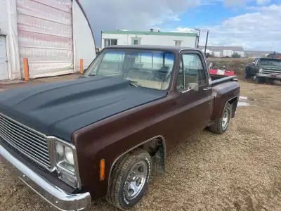For Sale 1979 Chevy short box step side strong running 350 motor with a turbo 350 transmission dual...