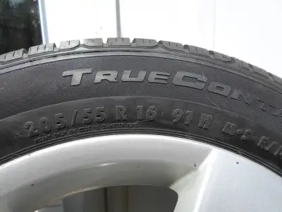 4 Mags et pneus neufs, VW 205/55R16 91 H, Continental - True Contact, ECO Plus, d’origine Volkswagen...