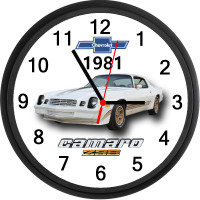 1981 Chevy Camaro Z28 (Cameo White) Custom Wall Clock - New