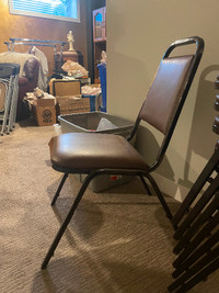 Steal with leather cushion chairs. Barely used