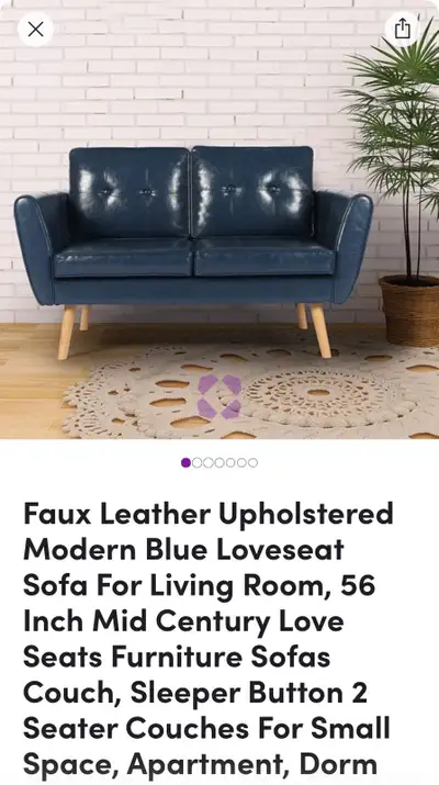 Faux Leather Loveseat - like new!, View more