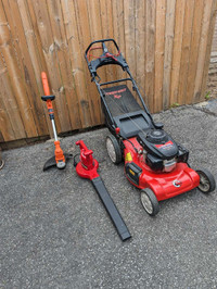 Lawn Mower, Leaf Blower and String Trimmer/Edger For Sale