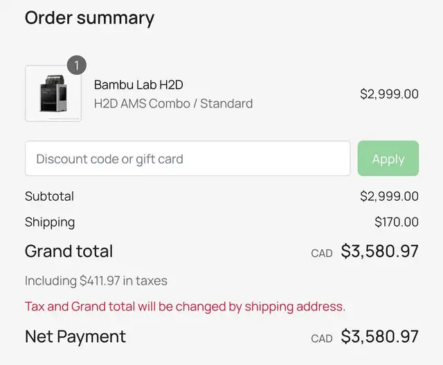 Bambulab H2D Combo 3D Printer, Dual Extruder, Core-XY, Bambu Lab62863266762242121