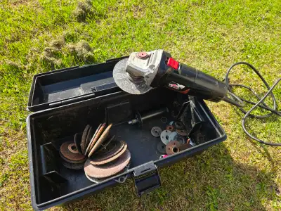 JobMate 41⁄2" Angle Grinder, Toolbox & Accessories, View more
