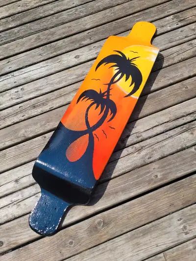 Hand Painted Longboard Skateboard. Completely Original Art., View more