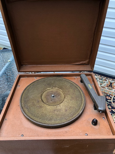 Antique record player marked Astatic Made in Toronto. Not tested.