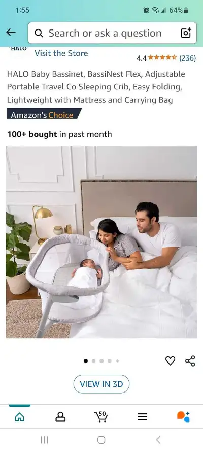 HALO BassiNest Flex sleeping crib brand new, View more