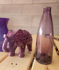 Purple glass ornaments 