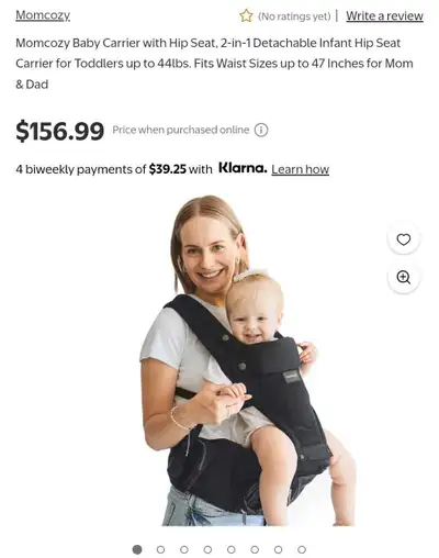 MomcozyBNIB 2-in-1 Ergonomic Hip Seat Baby Carrier, View more