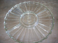 CHRYSTAL HORS-d-OEUVRE TRAY  13" ROUND  5 SECTIONS