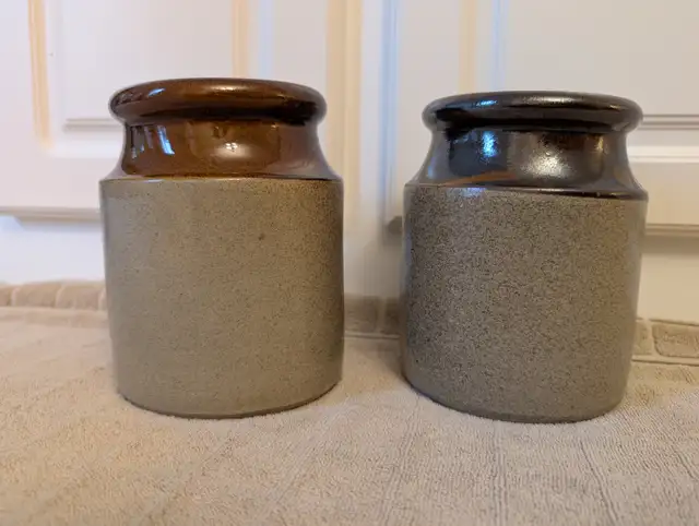 PAIR "MOIRA" HANDMADE STONEWARE CROCKS64141844934145121