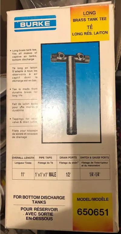  T en brass solide pour réservoir pressurisé , View more