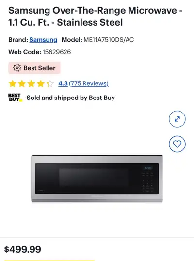 Model: ME11A7510DS/AC ✨ Brand New – Warranty Available 1.1 Cu. Ft. Capacity – Compact yet efficient...