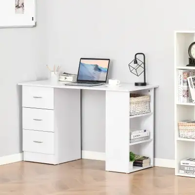 47" Writing desk Table with 3-Tier Shelves and 3 Reversible Draw, View more