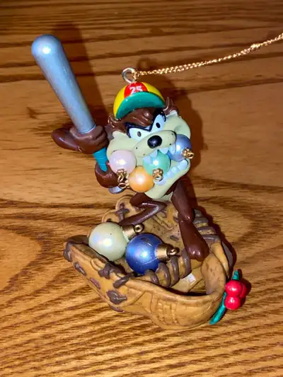 Vintage Taz Warner Baseball Christmas Ornament Glove Tasmani, View more