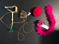 Various cat items and toys