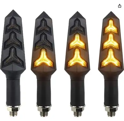 4PCS Motorcycle Indicators Flowing Turn Signal Lights Motorbike Turning Indicators 12V LEDs Bulbs fo...