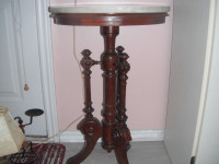 Beautiful real wood table with marble top