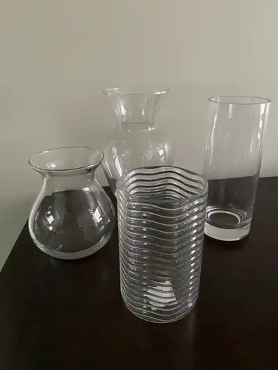 4 Glass Vases ($2 each/all for $5), View more