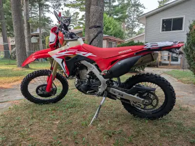 2019 Honda CRF450L. A street legal dirt bike with upgrades including a Vortex ECU, 12L IMS Fuel tank...
