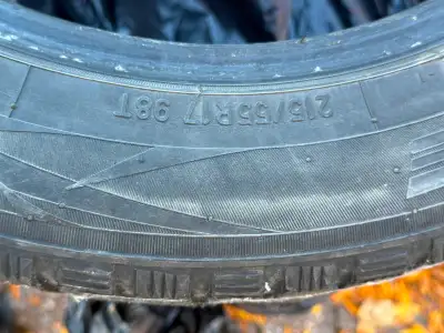 Two winter tires Toyo slightly used 215/55r17 Two winter tires Continental used 255/45r17