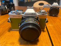 Minolta XD11 camera w/ NEW Olive Leather / 50mm f1.7 lens