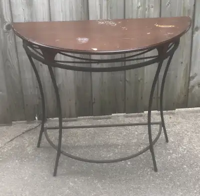 Half Circle Wood Top Hallway Table!, View more