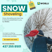 Free Snow Shoveling in Kenora region brought to you by Woblu