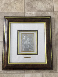 NEW Framed Silver Plated Holy Family Picture