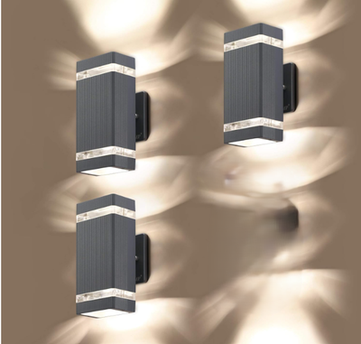 3 Packs Up and Down Lights Outdoor Wall Light, View more