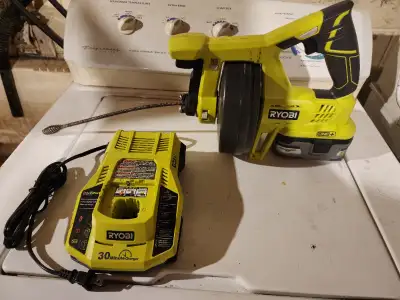RYOBI 18V ONE+ Cordless Drain Auger Ell Model #P117 3AH Battery, View more