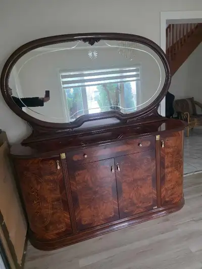 Italian wood server with mirror , View more