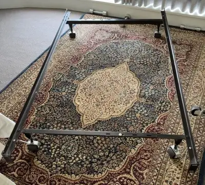Two heavy duty twin metal bed frames for box springs, View more