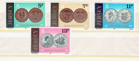 JERSEY. Set de  4 timbres neufs "PIÈCES de MONNAIE".