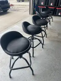 6 Black Adjustable Barstools