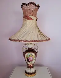 Antique Victorian & Art Deco Ceramic Ulrich Lamp Circa 1940's