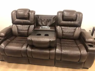 Reclining Sofa Leather Power 84”, View more