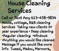 Cleaning Services houses, cottage and air b&b