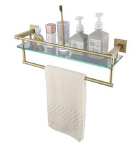 Towel Holder and Shelf - Tempered Glass