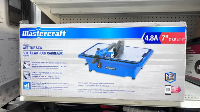 Wet  Tile Saw 7 in Mastercraft in Power Tools in Mississauga / Peel Region - Image 2