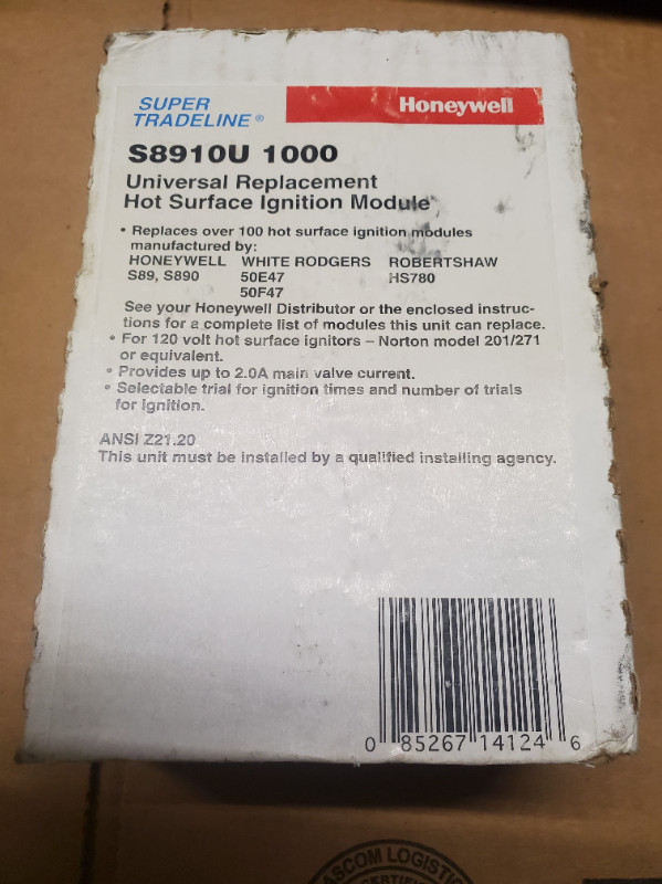 Honeywell S8910U1000 Universal Direct Spark Hot Surface Ignition in Heating, Cooling & Air in Calgary