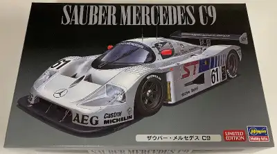 a limited edition Hasegawa 1/24 Sauber Mercedes C9 race car model. Item is still sealed inside and n...