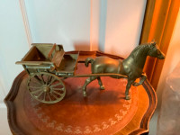 Vintage Brass Horse and Sulky