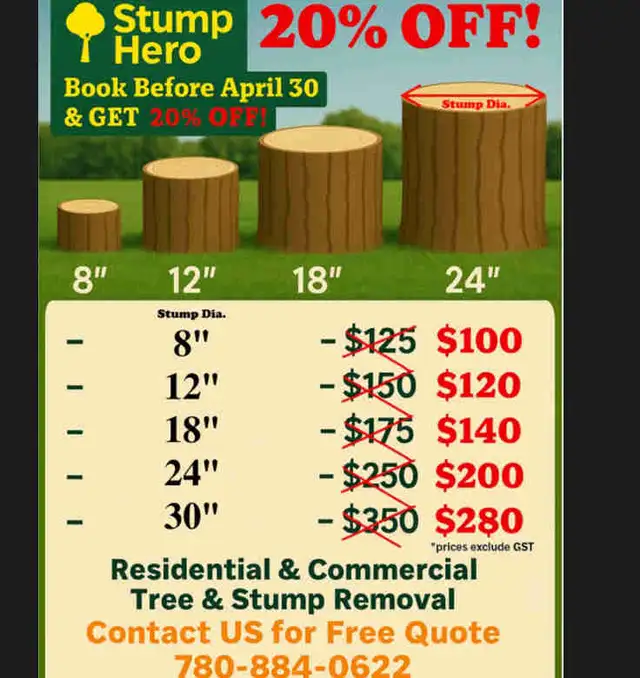STUMP Grinding & TREE Removal – BOOK NOW - Best Price!62863711333761127