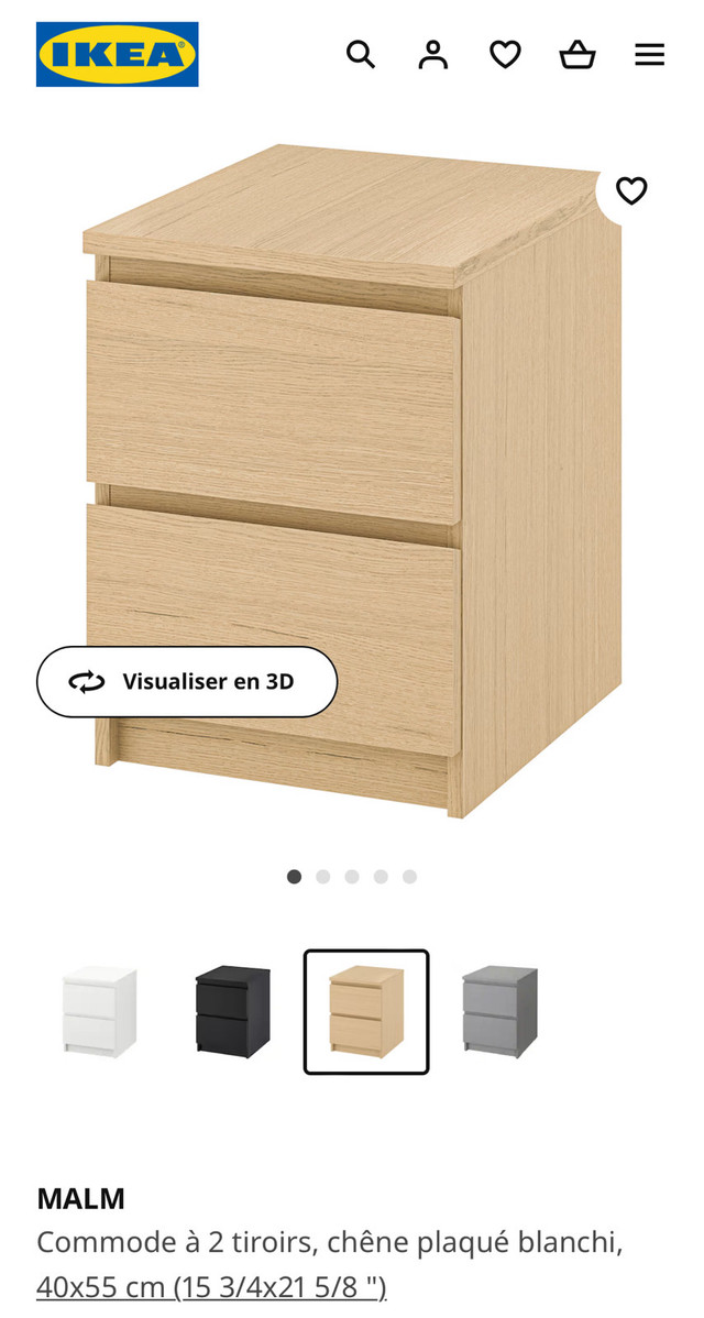Table de nuit IKEA Malm (disponible) dans Commodes et armoires  à Ville de Montréal - Image 4