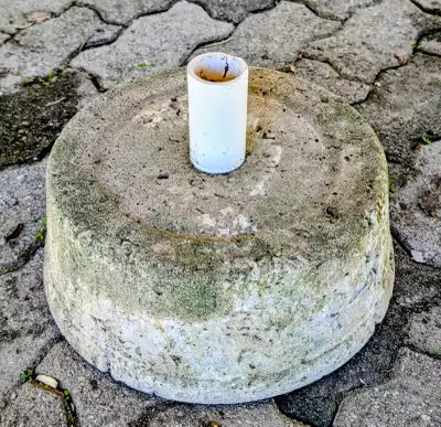 Heavy Concrete Cement Patio Umbrella Base / Stand white PVC Pipe Size: Dia.13" x H.8.5" & the pipe I...