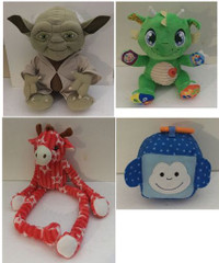 Plush Toys Star Wars Yoda, Dragon, Giraffe, Monkey Cube