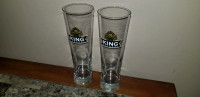 KING Brewery tall beer glasses